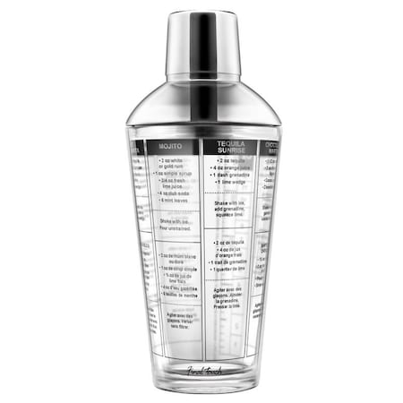 Final Touch Final Touch 16 oz Clear Glass/Stainless Steel Cocktail Shaker FTA1831